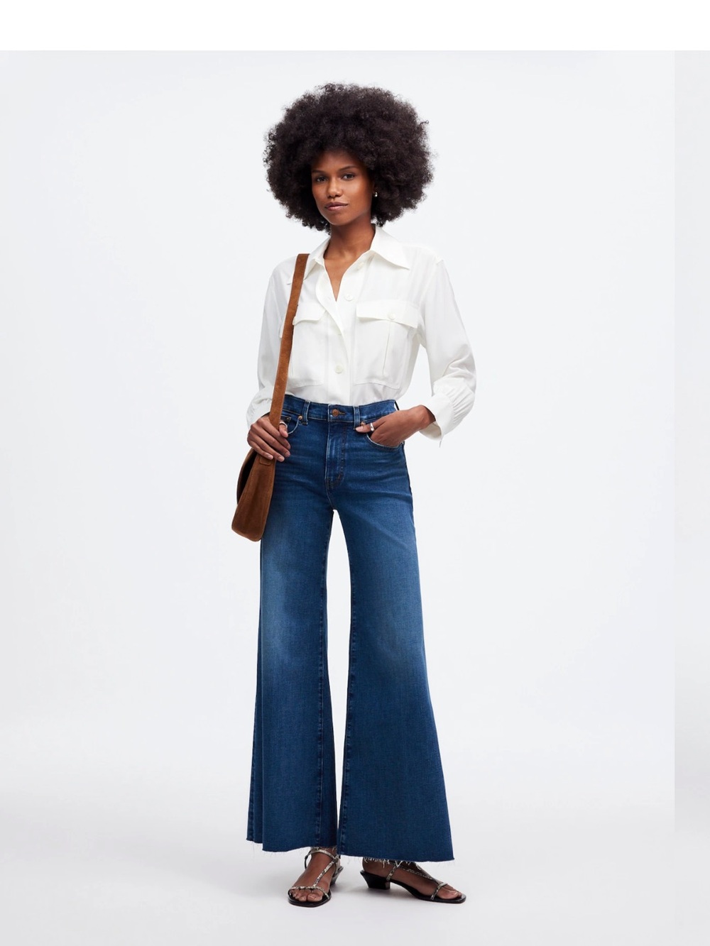 Madewell flared wide leg crop jeans